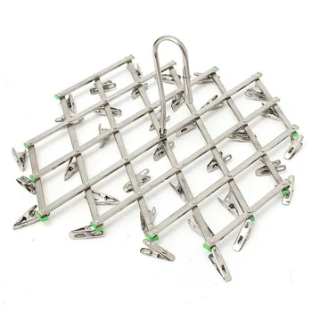

Clothes Hanger Swivel Hook 31 Pegs Underwear Socks Gloves Drying Rack Folding