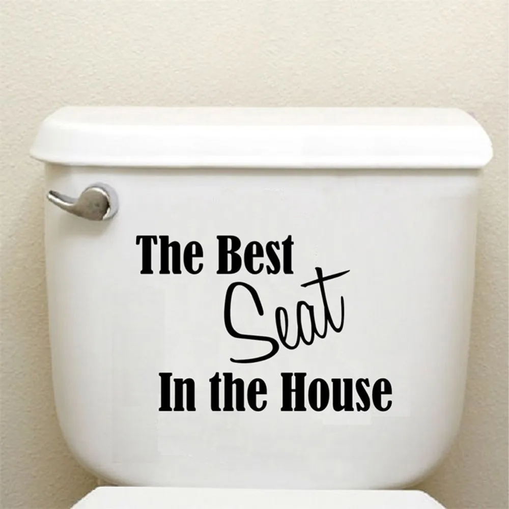 

The Best Seat In The House Bathroom Door Stickers Toilet Stickers Removable Vinyl Waterproof Wallpaper Adesivo de parede D881