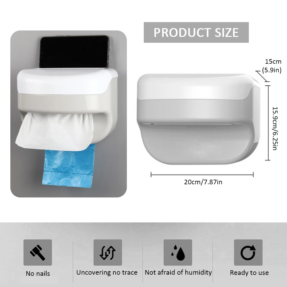 Многофункциональный настенный диспенсер для туалетной бумаги водонепроницаемый держатель для туалетной бумаги коробка для хранения салфеток органайзер для ванны, кухни