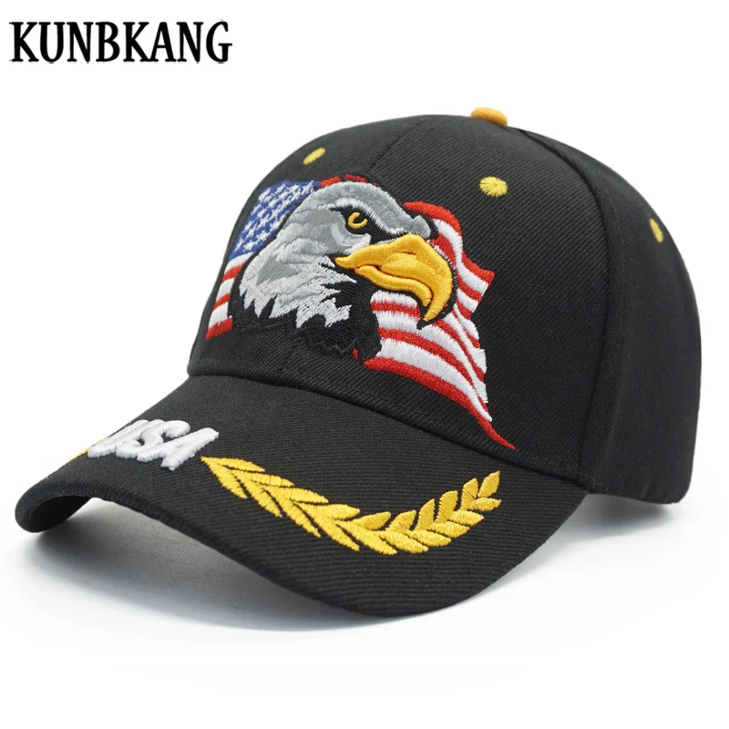 

New Men Eagle Baseball Cap American Flag Embroidery Snapback Dad Hat Bone Male Summer Casual Letter US Army Tactical Hip Hop Cap