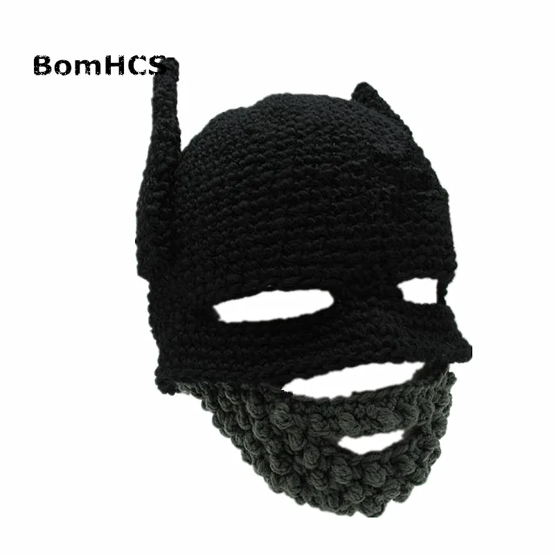 BomHBeard шапка с Бэтменом рыцарская Gorro ручной работы вязаная крючком зимняя теплая