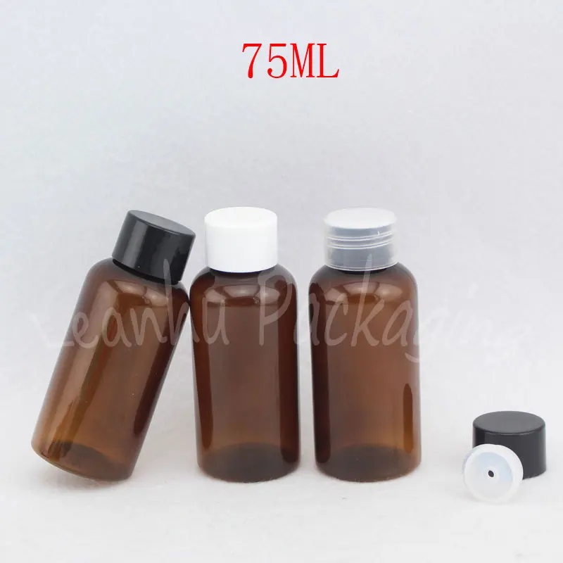 

75ML Brown Empty Round Shoulder Plastic Bottle , 75CC Empty Cosmetic Container , Lotion / Toner Sub-bottling ( 50 PC/Lot )