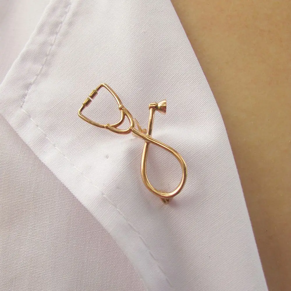 

Fashion Cute Small Metal Doctor Nurse Stethoscope Shape Brooch Pins Physician Medical Student Graduation Gifts Brooch Jewelry