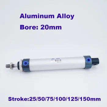 

High quality double acting pneumatics cylinders aluminum alloy MAL bore 20mm stroke 25/50/75/100/125/150 CA small air cylinder