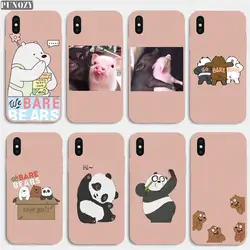 Милый чехол для телефона We Bear Bears белый медведь панда мультфильм для iPhone XR XS max 7 6 6S 8 Plus 5s SE X Розовая Свинья Мягкий силиконовый чехол из ТПУ