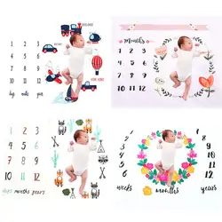 2018 одеяло для новорожденного ежемесячный рост номер фотографии реквизит пеленать белье для коляски Milestone обёрточная бумага фото задний