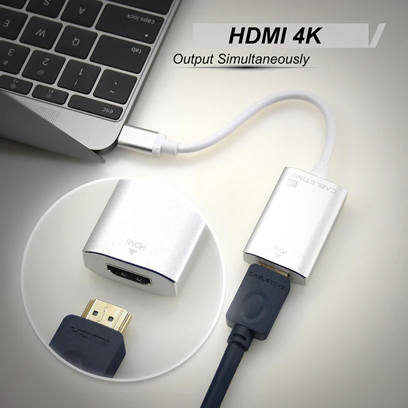 2019 Cabletime USB C HDMI Adapter Type C 3.1 to HDMI 4K 60Hz Converter For HDTV Macbook Galaxy S9/S8 Note 9 Huawei Samsung N125 2019 Cabletime USB C HDMI Adapter Type C 3.1 to HDMI 4K 60Hz Converter For HDTV Macbook Galaxy S9/S8 Note 9 Huawei Samsung N125
