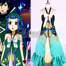 Free Shipping Custom Made Fairy Tail Wendy Marvell Dress Cosplay Costume