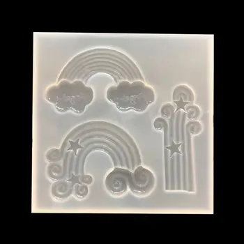 

Rainbow Cloud DIY Silicone Mold Biscuit Fondant Cake DIY Resin Jewelry Making