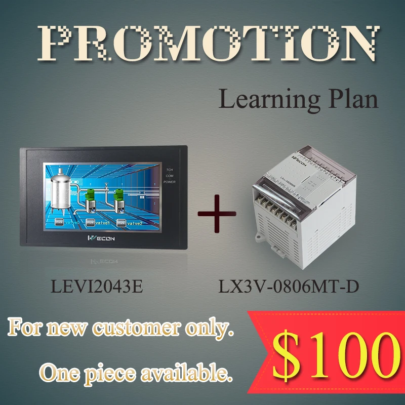 

2017 Limited sales Wecon 4.3 inch HMI and 14 I/O PLC(transistor)