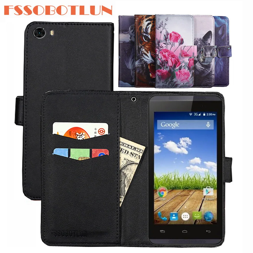 

FSSOBOTLUN For Micromax Canvas Fire 3 A107 Case PU Leather Retro Flip Cover Shell Magnetic Fashion Wallet Cases Kickstand Strap