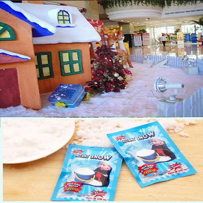 5/10packs Artificial Snow Instant Snow Powder Fluffy Snowflake Super Absorbant Frozen Party Magic Prop Christmas Party Decor 5/10packs Artificial Snow Instant Snow Powder Fluffy Snowflake Super Absorbant Frozen Party Magic Prop Christmas Party Decor