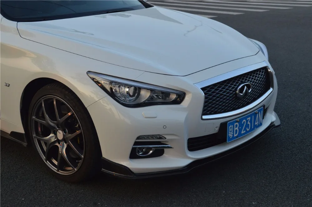 Quality and Fitment Q50 Carbon Fiber Auto Car styling Front Bumper Lip