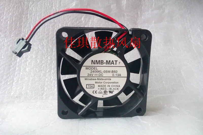 

NMB-MAT 2406KL-05W-B50 T04 DC 24V 0.13A 3-проводной 60x60x15 мм вентилятор охлаждения сервера