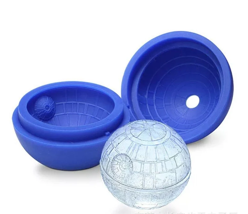 

1ps Hot Creative Silicone Blue Wars Death Star Round Ball Ice Cube Mold Tray Desert Sphere Mould DIY