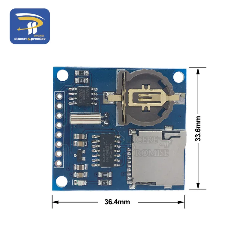 Mini Data Logger Module Logging Shield for Arduino For Raspberry Pi Logging Recorder Data Logger Module Shield V1.0 SD Card