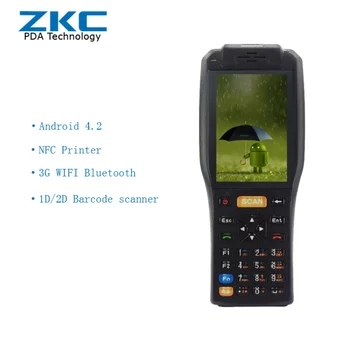 

android4.2 3g wireless data barcode scanner pda terminals with printer