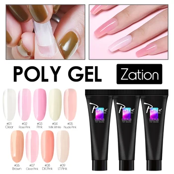 

Zation Quick Extension Poly Gel Varnish Clear Pink White Nude Fake Nails Tips UV LED Gel Acrylic Builder Gel Nail Art Tips