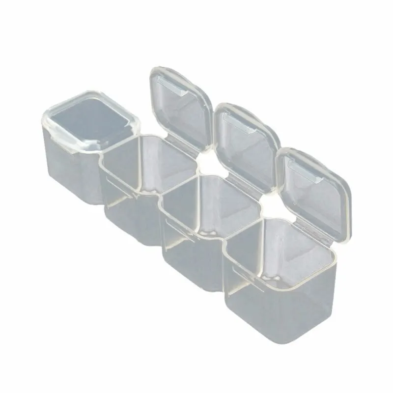 Urijk 28 Slots Nail Art Storage Box Plastic Holder For jewelry Rings Rhinestone Diamond Painting Organizer Transparent Display