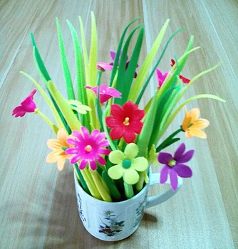 

Funny Grass Leaf / flower pen Grass-Blade Pen beautiful new Creative Stationery Sign Pen Decoration Office student neccessity