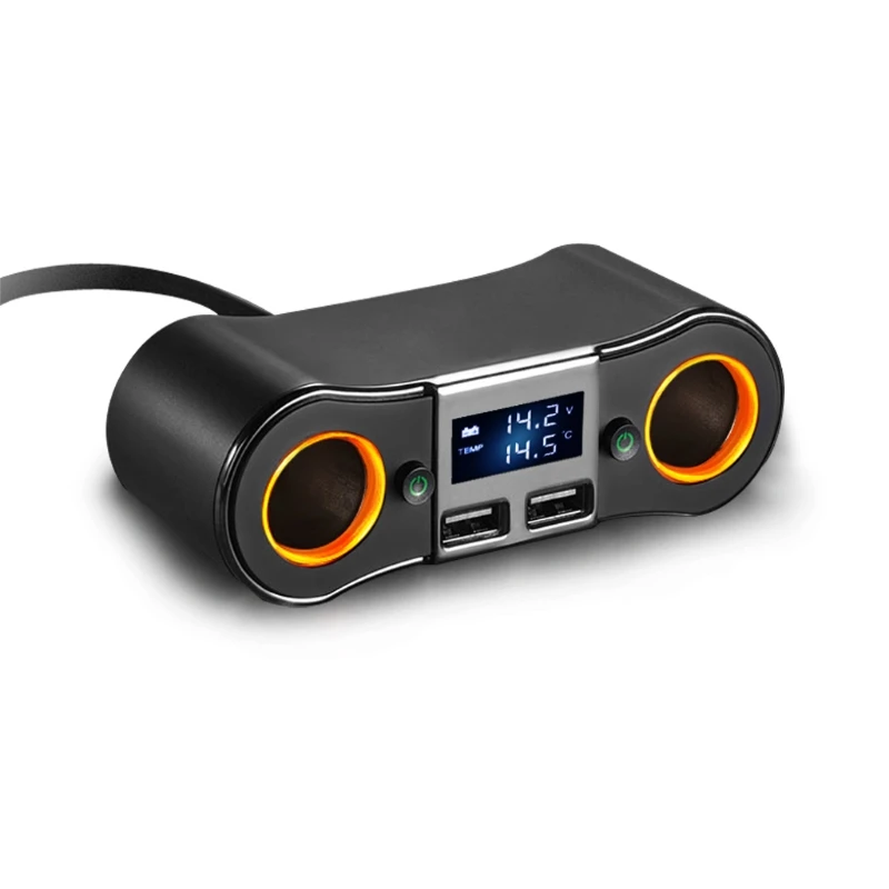 

Hot New 1 Pc Dual Auto Car Cigarette Lighter Socket Adapter Charger LED Display Voltage Tester 120W Dual USB 10166