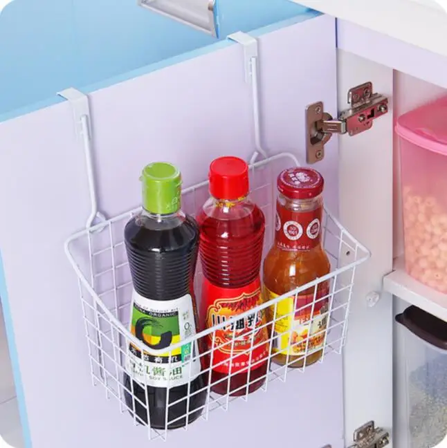 Iron Kitchen Cabinet Door Hanging Basket Multifunctional Tableware