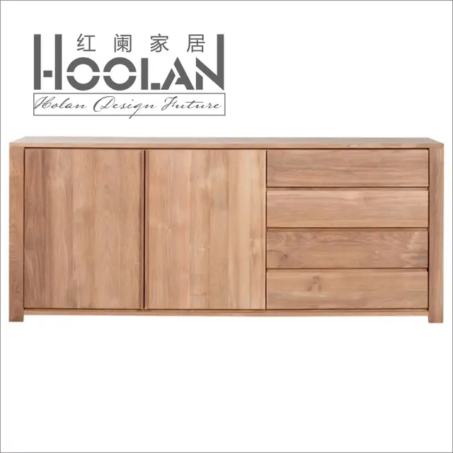 Nordic Ikea Minimalist Modern Oak Ash Wood Sideboard Lockers