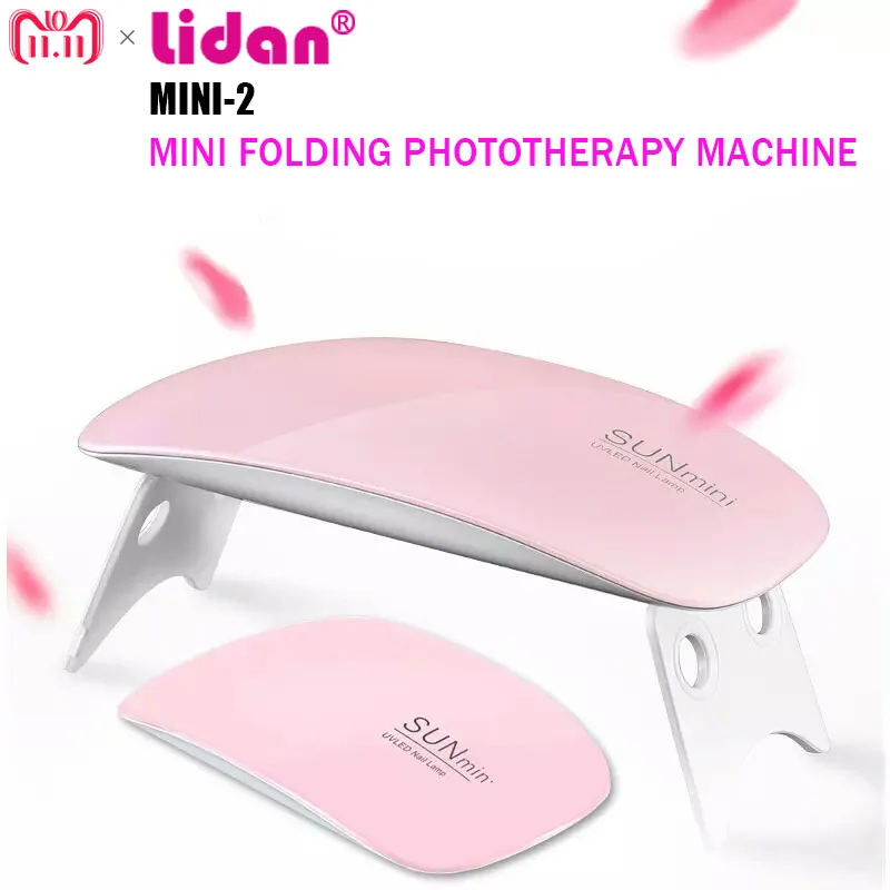 

LIDAN SUN MINI 6w Folding 2 Gear Timing 6 Lampara Cabine Uv LED Gel Lights Mouse Nail Light Compact and Followers +3% discount