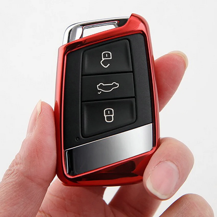 

1pcs TPU Soft Elegant Car Key Case Cover For Volkswagen VW Passat B8 Magotan Skoda Superb A7 Variant