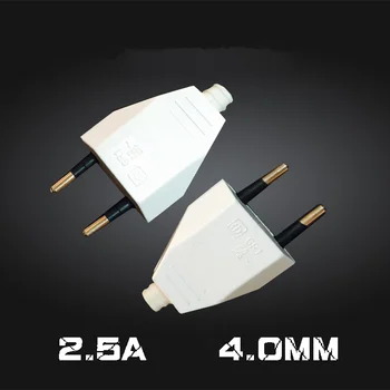 

3 x EU Plug 4mm Pin DIY Rewireable Plug Max AC250V 2.5A Black