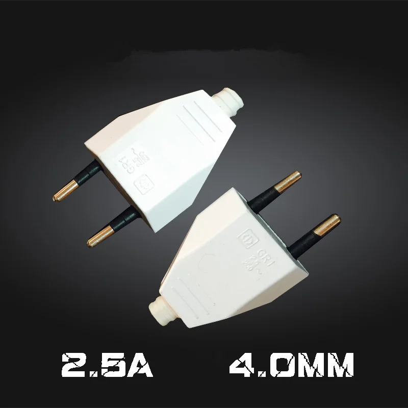 Штепсельная Вилка европейского стандарта 3x4 мм rewiable Plug Max AC250V 2.5A Black | Электроника