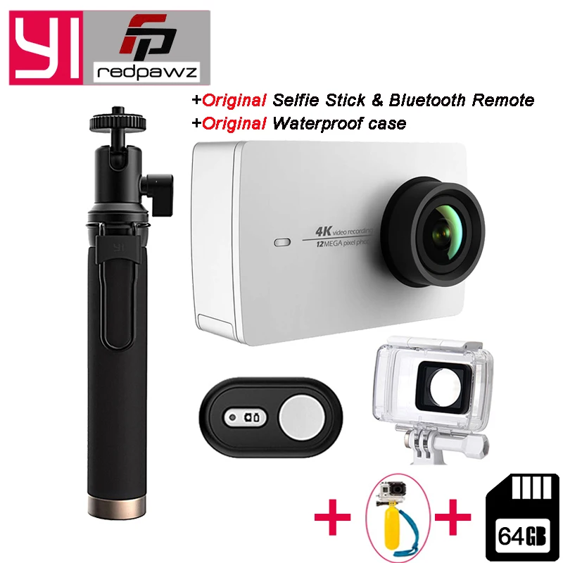 

Add 64 GB SD Card for Xiaomi YI 4K Action Camera Ambarella A9SE ARM 4K/30 2.19" Retina Screen HD IMX377 12MP 155 Degree EIS LDC