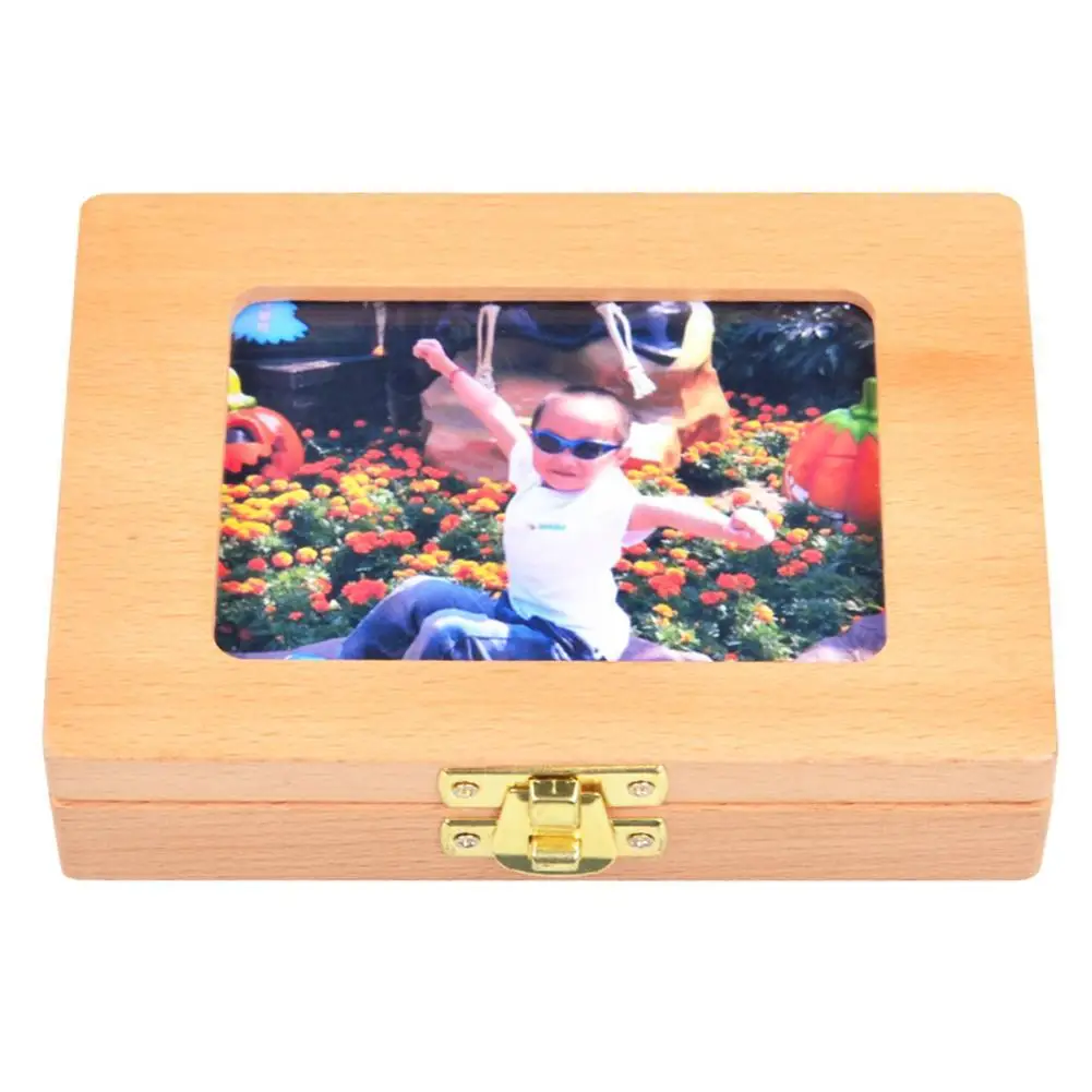 Деревянная детская фоторамка коробка для хранения лиственных зубов детская коробка для хранения зубов детские волосы сохранение подарки сувениры для ребёнка - Цвет: Japanese