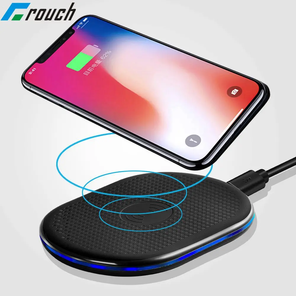 Беспроводное зарядное устройство Qi для iPhone X 8 Samsung Galaxy S8 S7 S6 Edge Note Быстрое