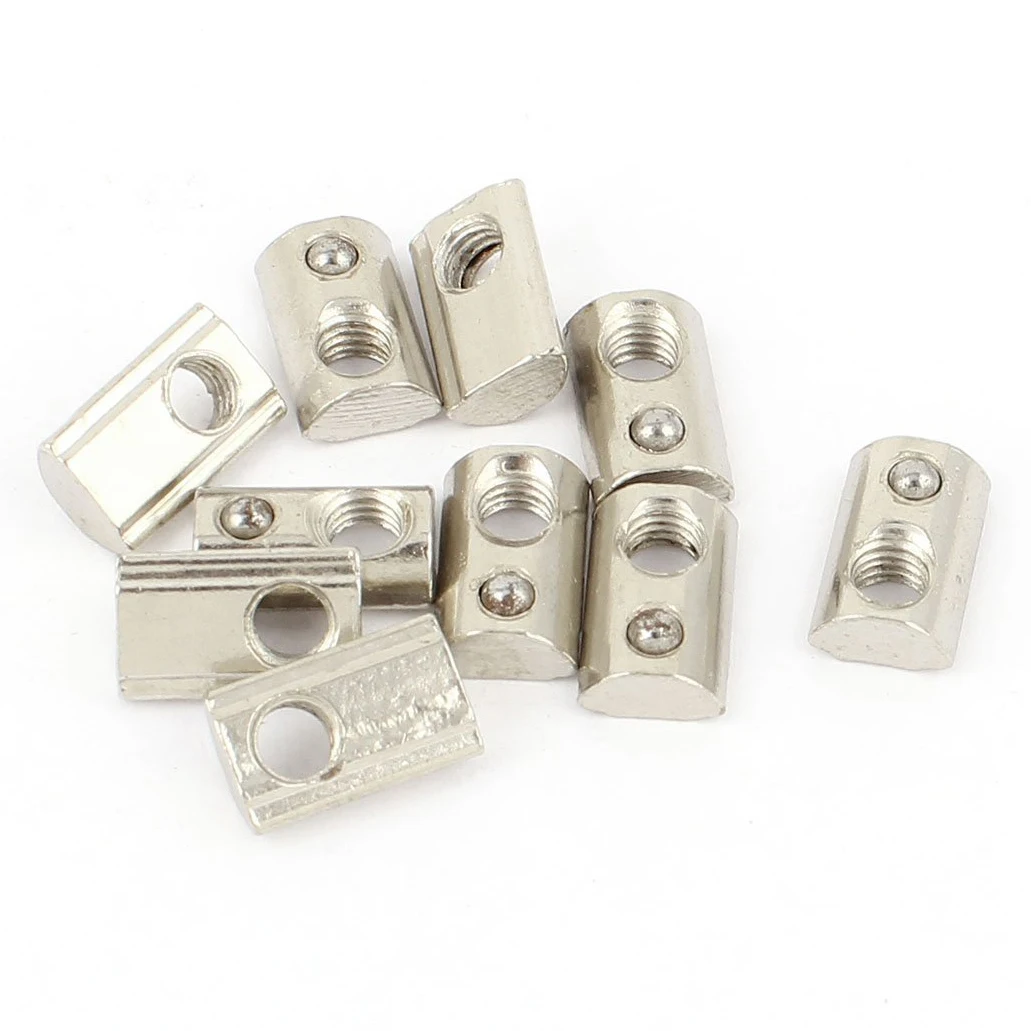 

10pcs 20 Series M5 Slide-In Ball Spring T Slot Nut 13.6mmx8.5mmx4.3mm