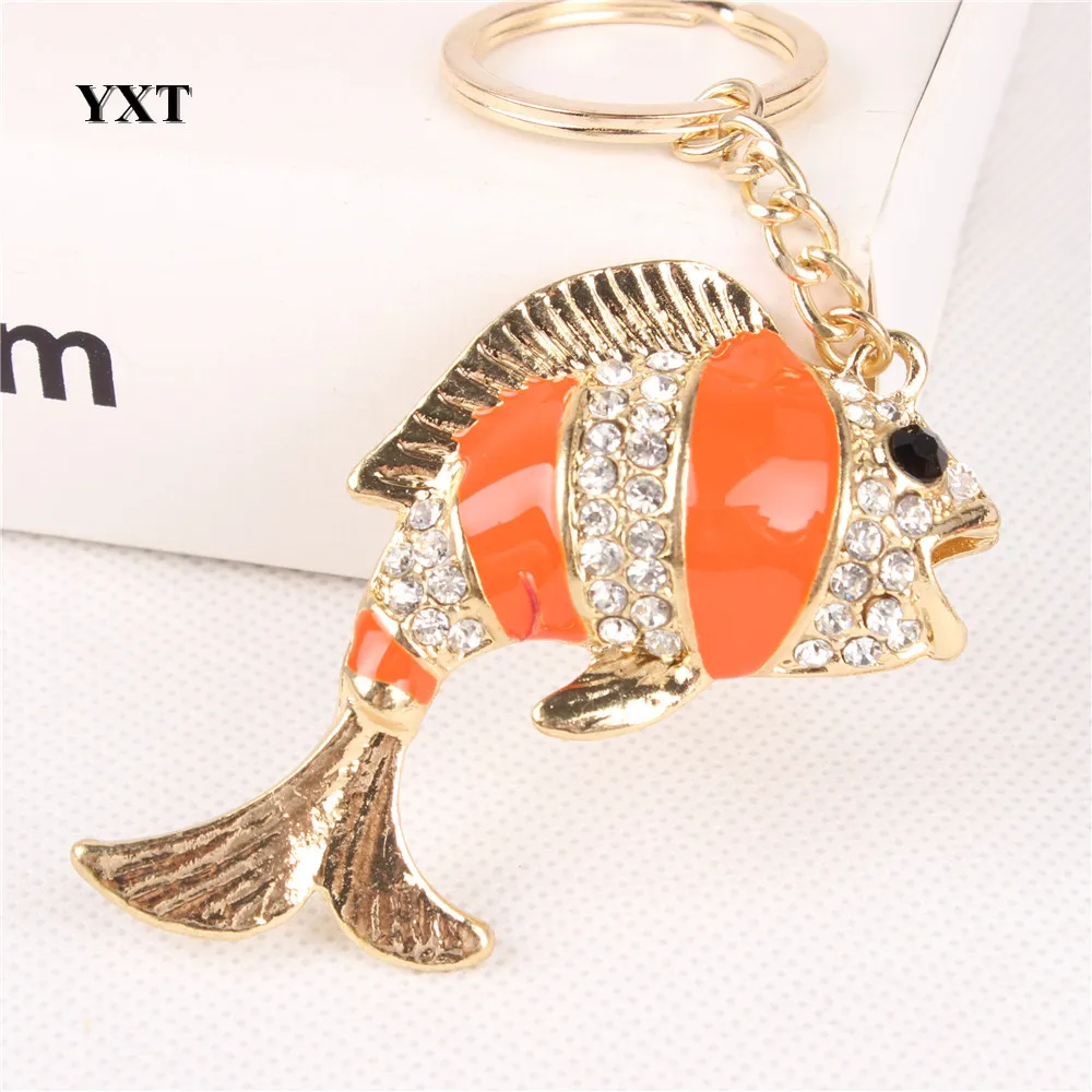 10PCS Lovely Carp Fish Cute Crystal Rhinestone Charm Pendant Purse Handbag Car Key Ring Keychain Party Wedding Gift Accessories | Украшения