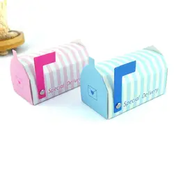 Мини-почтовый ящик розовый синий полосатый коробки конфет столб-коробка почтовый ящик "специальная доставка" Свадебные сувениры подарок
