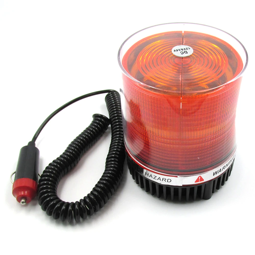 

12V Or 24V Led Low Power Splash Proof Safe Magnet Base Warning Light Rainproof School Bus Beacon Strobe Plastic Road Traffic Car