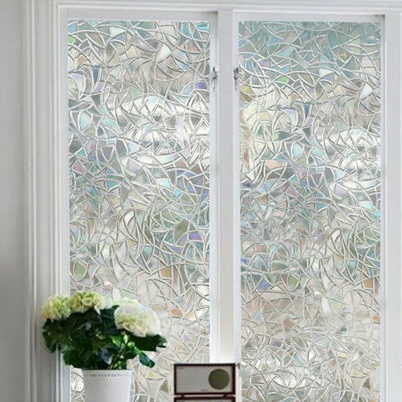 

100cm*45cm Transparent Self-adhesive Wallpaper PVC Geometric Glass Window Stickers Home Decor