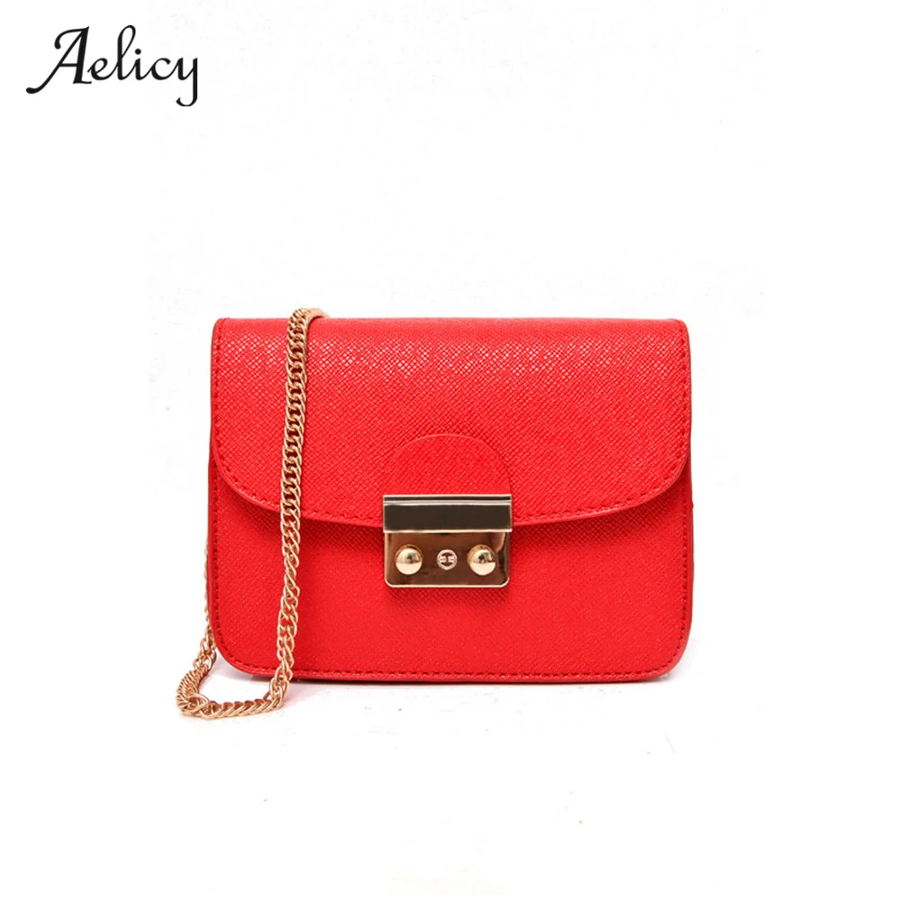 

Aelicy Fashion Designed Brand Bags 5 Colors Women PU Leather Handbags Chain Solid Shoulder Bag Bolsa Feminina Bolsos Mujer 0907