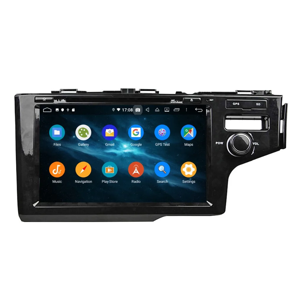 Top 9 inch Car CD DVD player Android7.1 Quad core Car GPS navigation for Honda Fit RHD 2014-2017 radio mirror link mp3 video player 7
