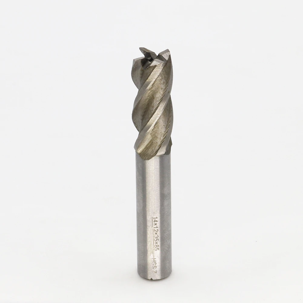 

New 4Flute Head 14mm End mills Milling cutter CNC bits tools W4Mo3Cr4V1 HSS & Aluminium 4F14*12*35*85mm
