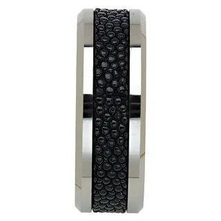 Willis Judd Mens 7mm Tungsten Red Carbon Fibre Ring Engraved I Love You