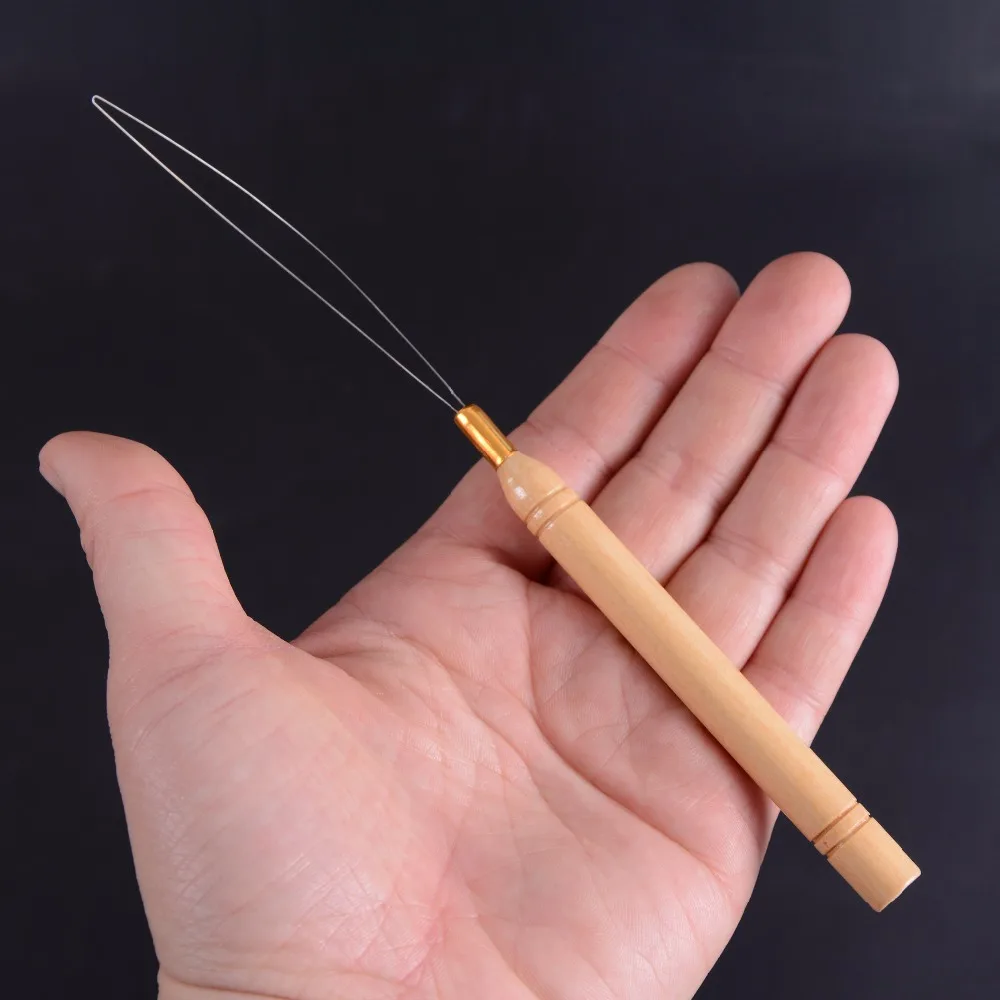 

1 pcs micro rings loop tool loop threader pulling needle used with hair plier and beads for human hair feather extension tools
