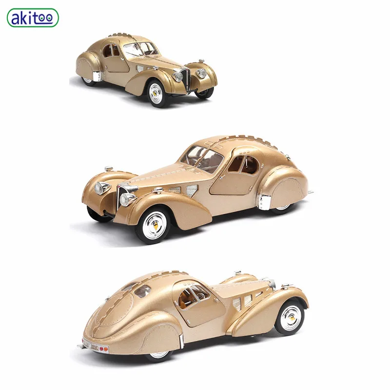 Akitoo Bugatti 57SC классическая модель автомобиля антикварная имитационная игрушечный