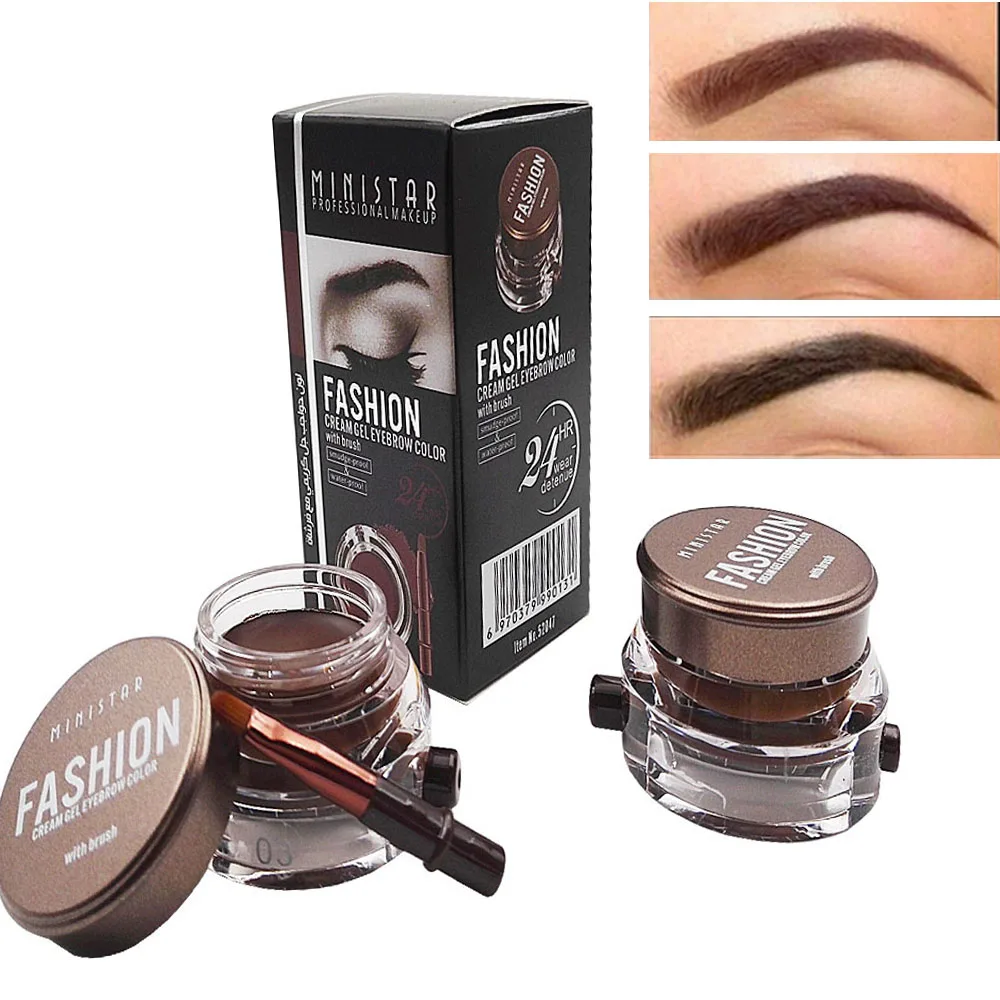 

Ministar natural eyebrow enhancer cream 6 colors waterproof long lasting eyebrow gel brown black eyebrow pomade tint MT009