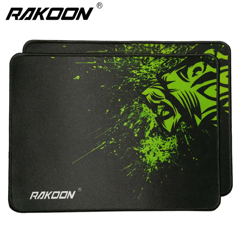 Rakoon 32x24cm Gaming Mouse Pad Portable Green Lion Lock Edge Mousepads