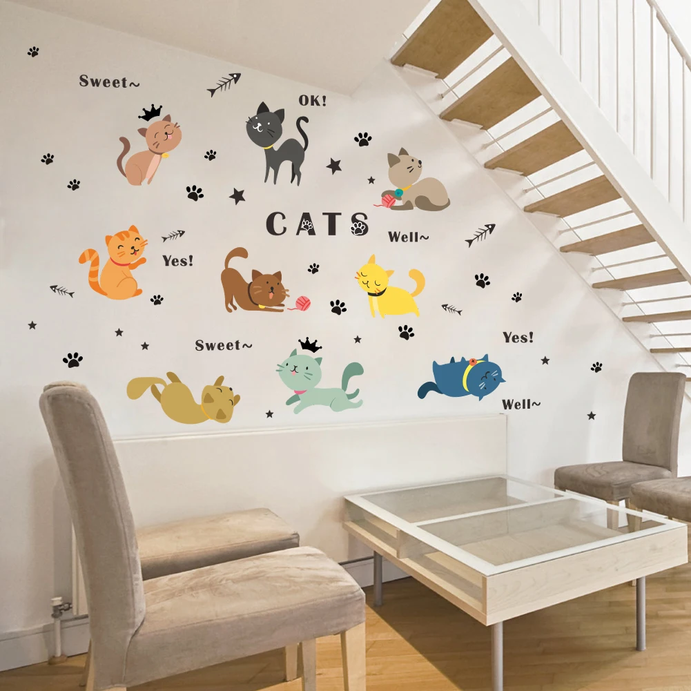 Home Furniture Diy 3d Cat Wall Sticker Animal Home Pet Shop