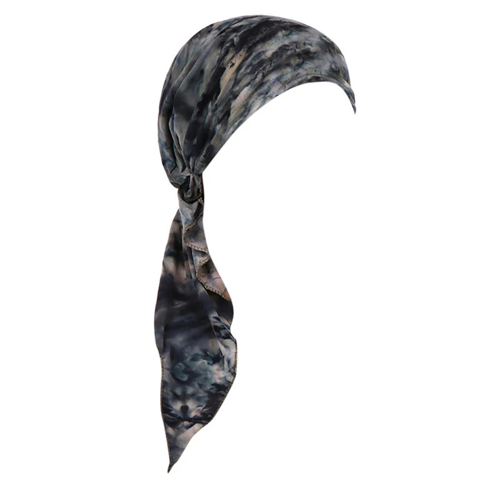 Новый большой хвост Tie Dyed изогнутые мусульманские головные уборы Рак Шапки химио