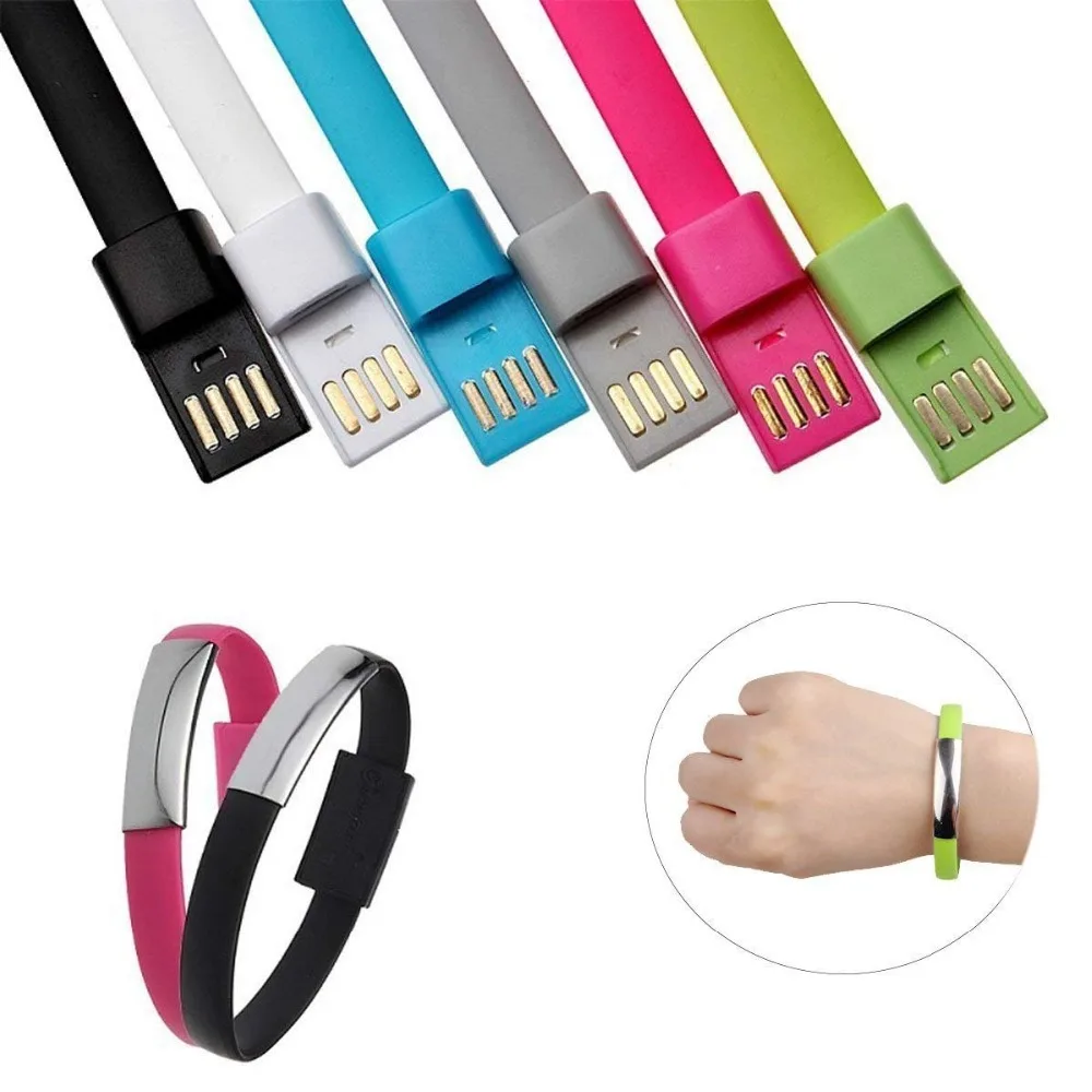 

Micro USB Cable Bracelet Charger USB Charging Bracelet Cable for iPhone X 8 7 6s Samsung Android Type-C Phone Quick Charger Cord